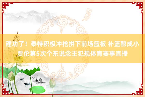建功了！泰特积极冲抢拼下前场篮板 补篮酿成小贾伦第5次个东说念主犯规体育赛事直播