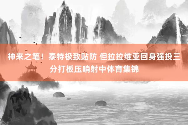 神来之笔！泰特极致贴防 但拉拉维亚回身强投三分打板压哨射中体育集锦