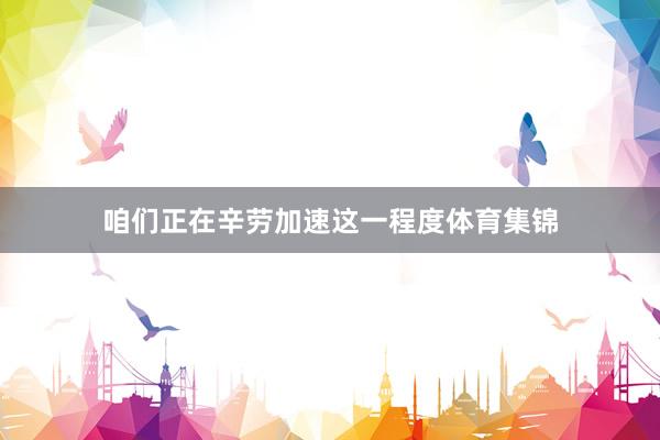 咱们正在辛劳加速这一程度体育集锦