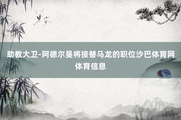助教大卫-阿德尔曼将接替马龙的职位沙巴体育网体育信息