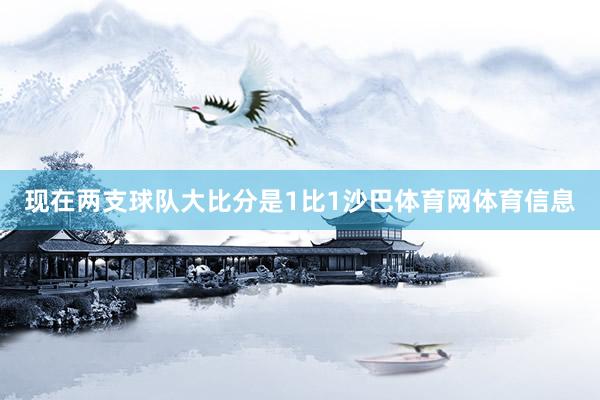 现在两支球队大比分是1比1沙巴体育网体育信息