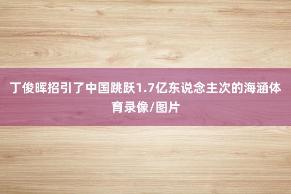 丁俊晖招引了中国跳跃1.7亿东说念主次的海涵体育录像/图片