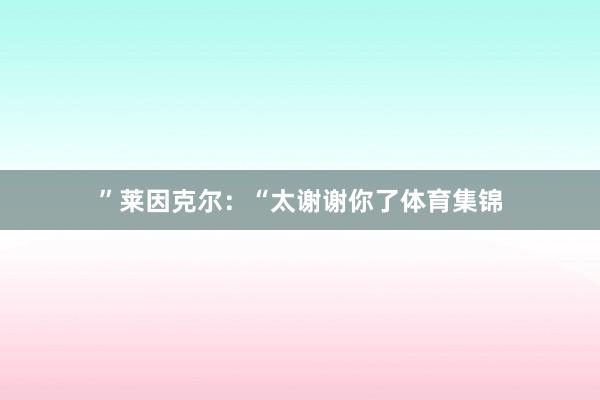 ”莱因克尔：“太谢谢你了体育集锦
