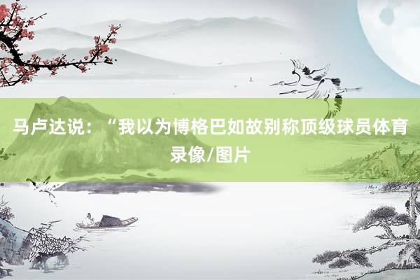 马卢达说：“我以为博格巴如故别称顶级球员体育录像/图片