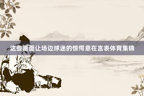 这些画面让场边球迷的惊愕意在言表体育集锦