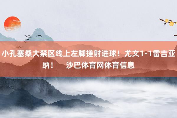 小孔塞桑大禁区线上左脚搓射进球！尤文1-1雷吉亚纳！    沙巴体育网体育信息
