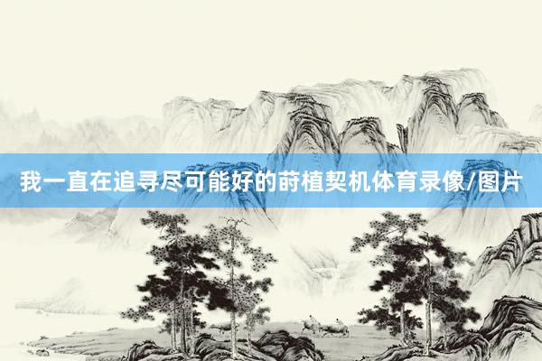 我一直在追寻尽可能好的莳植契机体育录像/图片