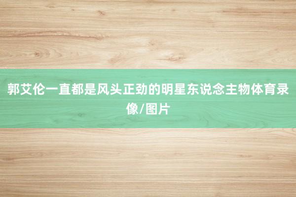 郭艾伦一直都是风头正劲的明星东说念主物体育录像/图片