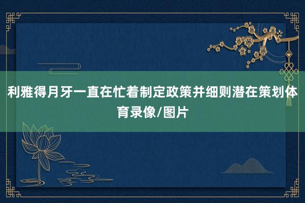 利雅得月牙一直在忙着制定政策并细则潜在策划体育录像/图片