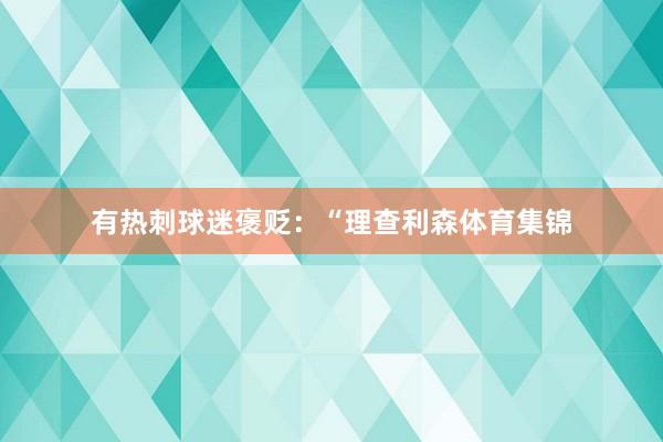 有热刺球迷褒贬：“理查利森体育集锦