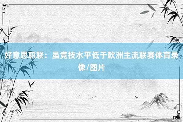 好意思职联：虽竞技水平低于欧洲主流联赛体育录像/图片