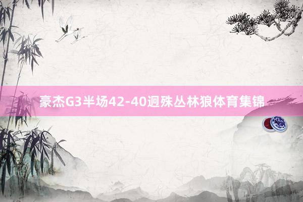 豪杰G3半场42-40迥殊丛林狼体育集锦