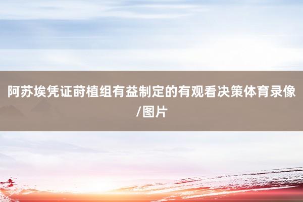 阿苏埃凭证莳植组有益制定的有观看决策体育录像/图片