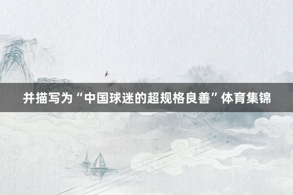 并描写为“中国球迷的超规格良善”体育集锦