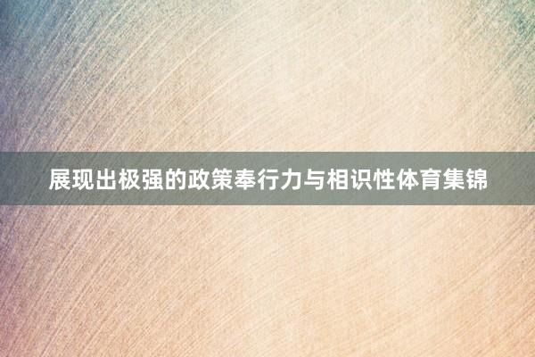 展现出极强的政策奉行力与相识性体育集锦
