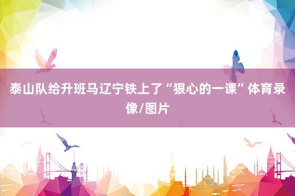 泰山队给升班马辽宁铁上了“狠心的一课”体育录像/图片