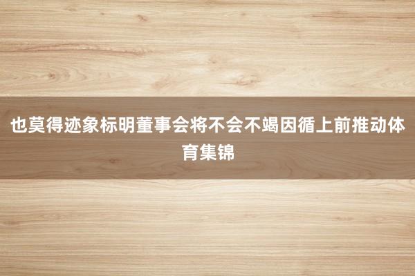 也莫得迹象标明董事会将不会不竭因循上前推动体育集锦