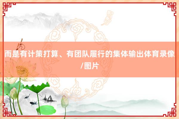 而是有计策打算、有团队履行的集体输出体育录像/图片