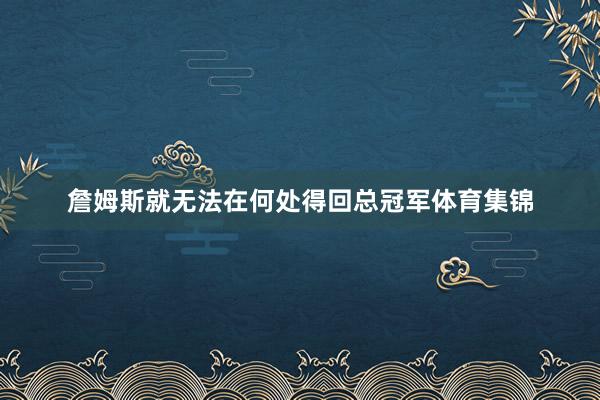 詹姆斯就无法在何处得回总冠军体育集锦