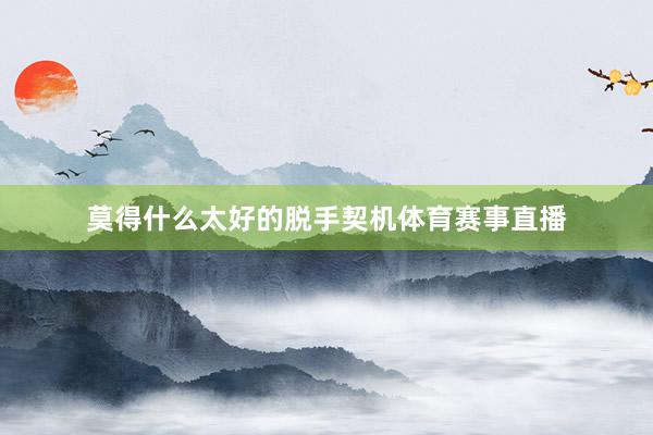 莫得什么太好的脱手契机体育赛事直播